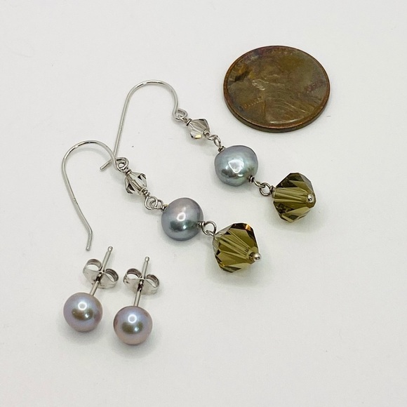 LITA Artisan 925 Sterling Silver Pearl Earrings - Picture 7 of 12